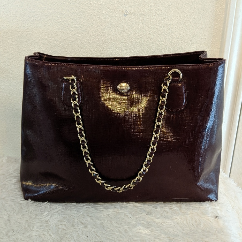 Coach Maroon Leather Shoulder Bag